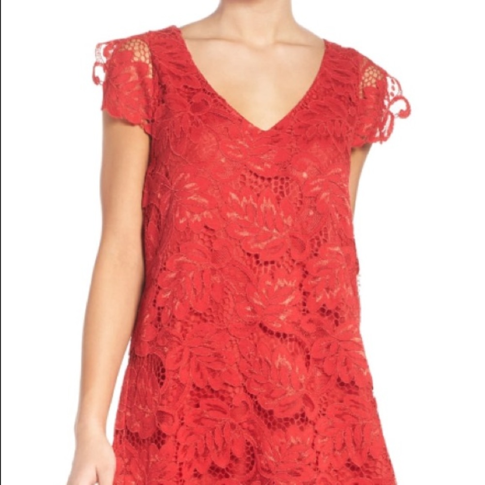 BB Dakota red lace dress